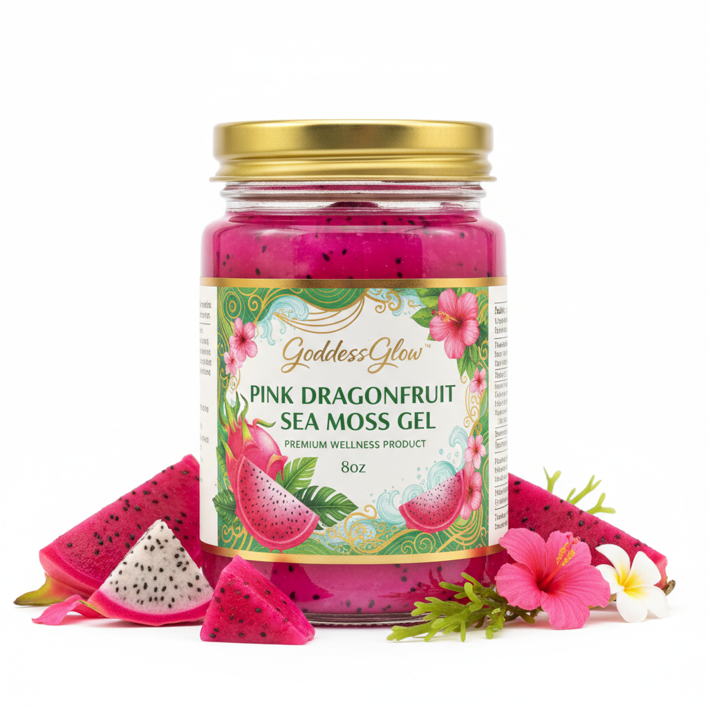 GoddessGlow Pink Dragonfruit Sea Moss Gel 8oz