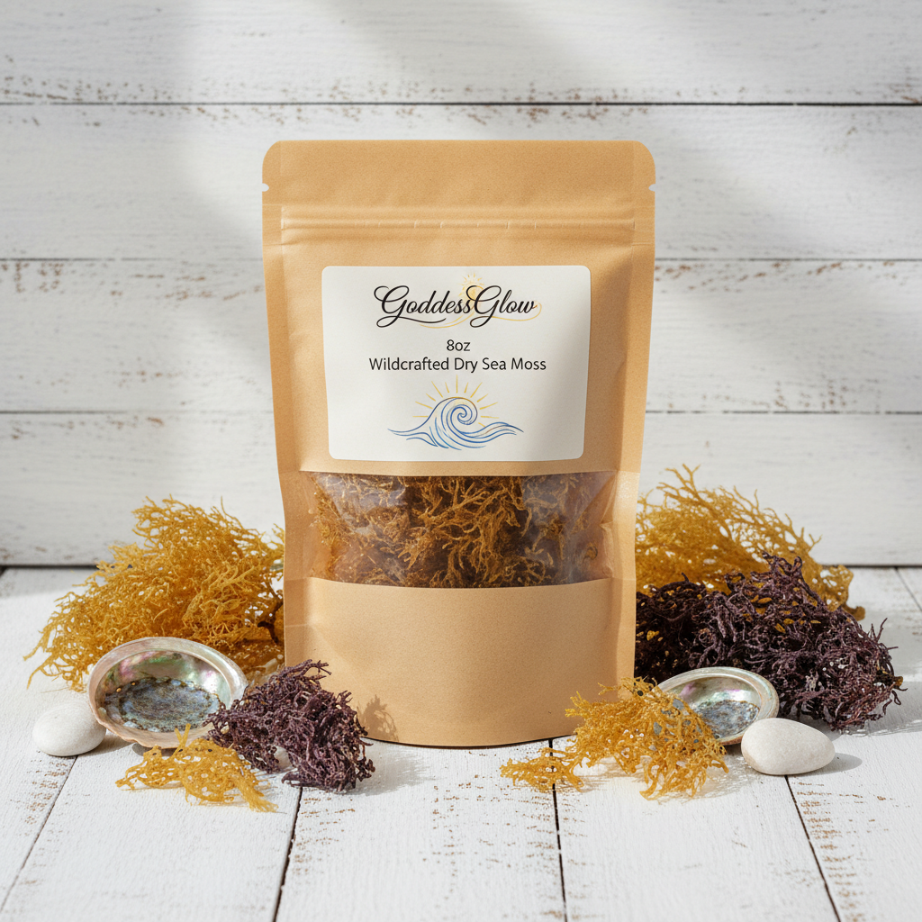 GoddessGlow Wildcrafted Dry Sea Moss 8oz